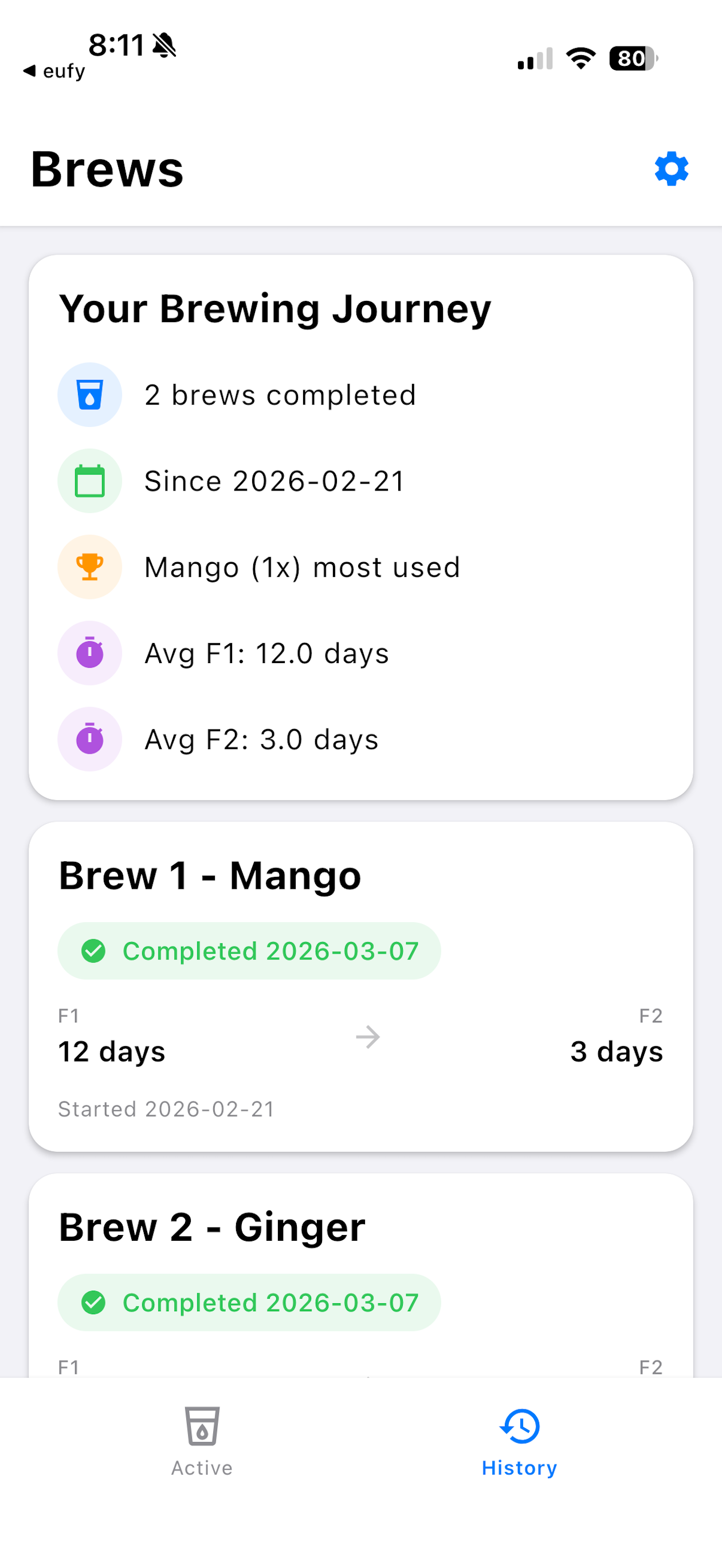 Kombu Time app screenshot - Brew details
